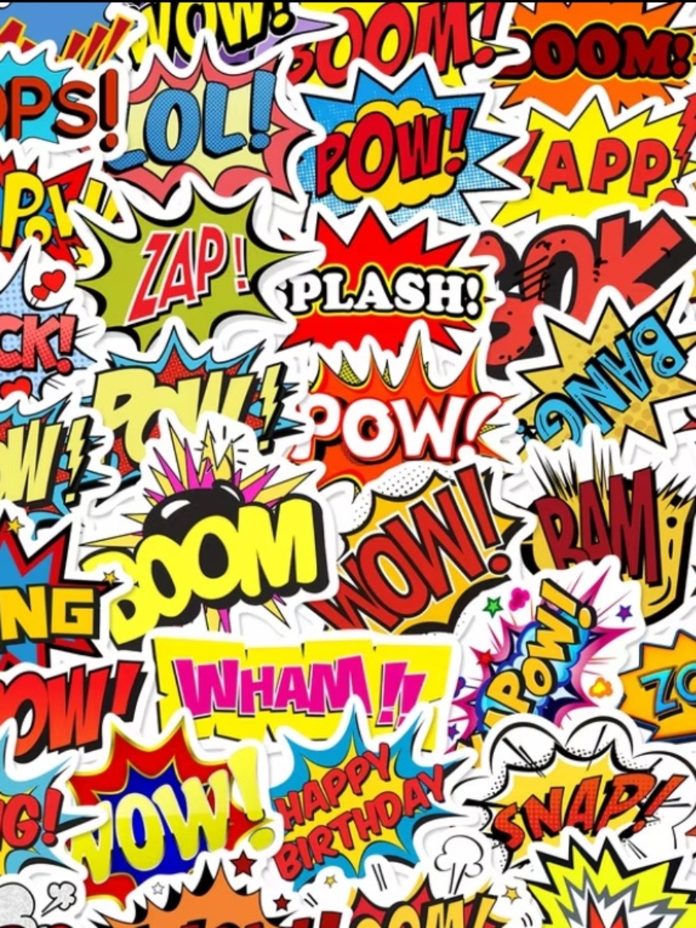 Comic Pop Art Stickers  - Bright Multicolor